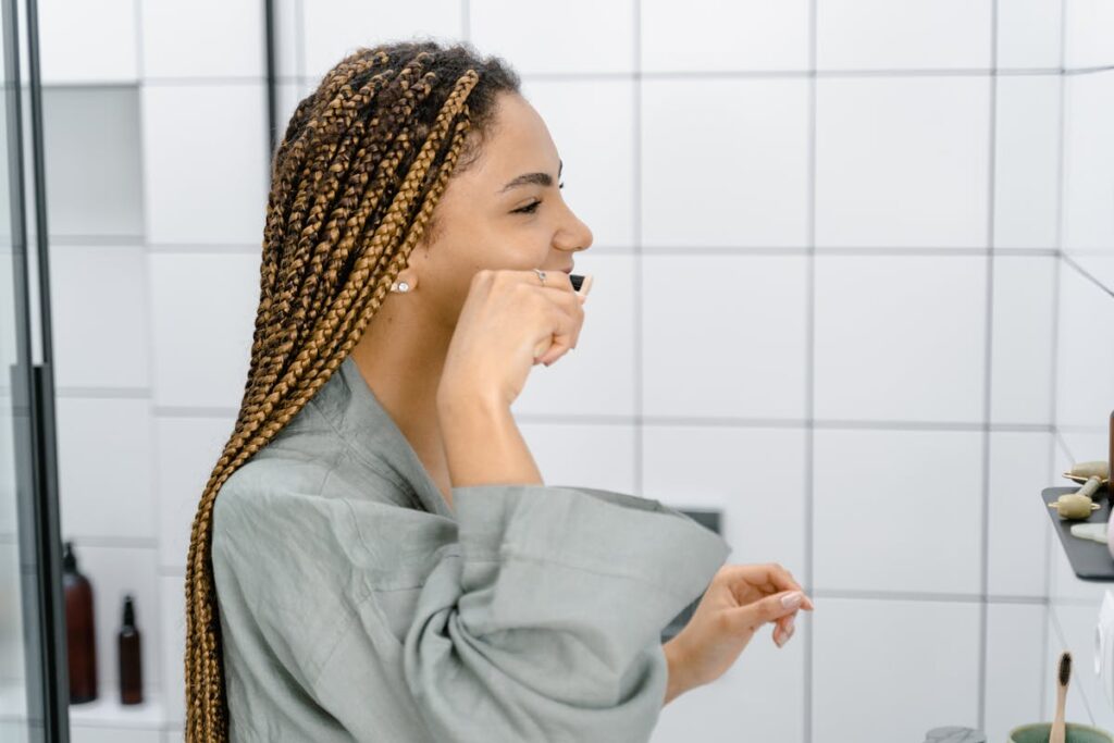 Woman brushing her Teeth