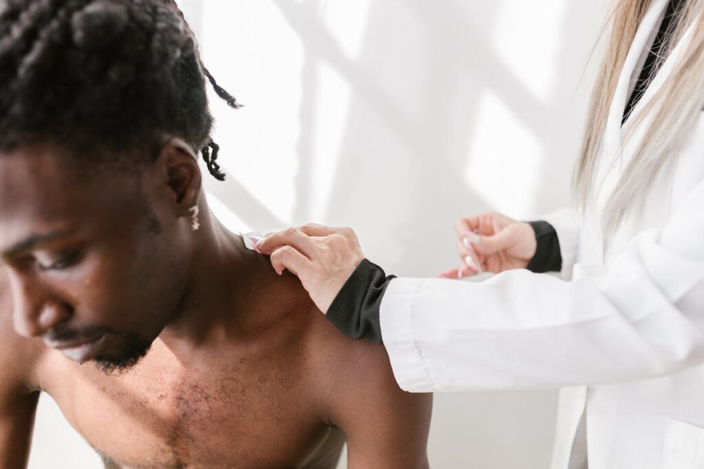 A doctor and a patient